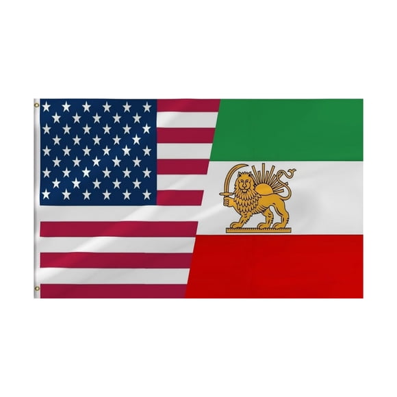 Japanese Flag Polyester, Staron Durable Brass Grommets Double Stitched Iranian Flag, Vivid Color One-Sided Print Tear Resistant Decorative Polyester Fiber for Outdoor Indoor Display