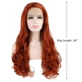 thumbnail image 2 of Unique Bargains Perruques à Lace Front pour Femmes 24 Pouces Rouge Brun Longue Ondulation Corporelle avec Bonnet de Perruque, 2 of 7