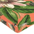 thumbnail image 2 of Jordan Manufacturing 50.5" x 19" Adley Cappuccino Orange Floral Rectangular Outdoor Adirondack Chair Cushion with Ties, 2 of 13