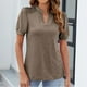 thumbnail image 2 of Blusas para las Mujeres Casual Manga Corta V-Cuello Suéter Color Sólido, Moda Poliéster/Spandex para el Hogar Y Diario, 2 of 8