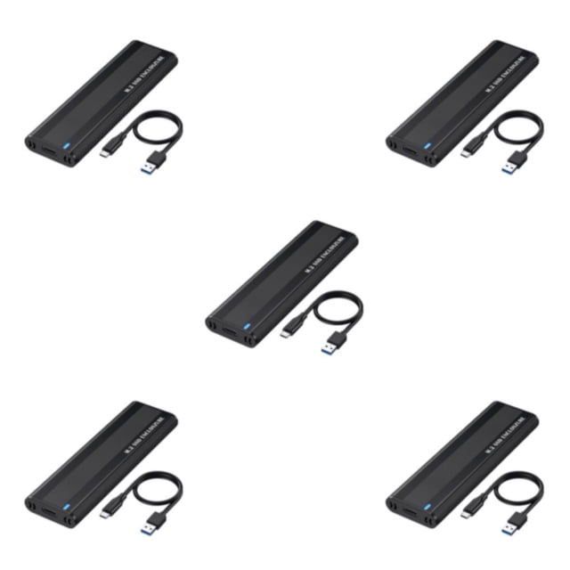 Cateissary Carcasa SSD M2 de 5/10 Gbps Instalación sin herramientas Protocolo dual M.2 a USB 3.1 Adaptador de unidad PCIE 10 Gbps Type2 NO2