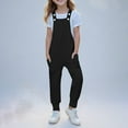 thumbnail image 2 of XQYLOS Girls Sleeveless Jumpsuit with Harem Pants Elastic Waist Overalls Pocket Details Summer Playwear for Kids 5-14 Years Stretchy Cotton Romper Outdoor Adventure Casual Outfit, 2 of 6