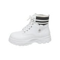 thumbnail image 2 of Tawop Womans Boots Ankle Thick Sole Fleece Lace Up Round Toe Boots Combat, 2 of 9