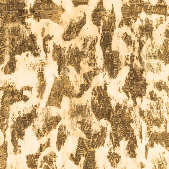 Ahgly Company Indoor Square Abstract Brown Modern Area Rugs, 8' Square