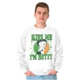 thumbnail image 5 of Betty Boop Saint Paddys Kiss Me Women Crewneck Sweatshirt Brisco Brands M, 5 of 6
