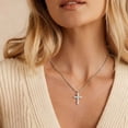 thumbnail image 3 of APSVO S925 Sterling Silver Plated Cross Necklaces for Women CZ Pendant Chain Catholic Religious Christian Birthday Graduation Jewelry Gifts Teen Her Mom Girlfriend Daughter Adults Age, 3 of 6