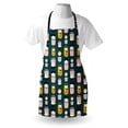 thumbnail image 4 of Scandinavian Apron, Nesting Dolls on a Dark Teal Background, Unisex Kitchen Bib with Adjustable Neck for Cooking Gardening, Adult Size, Teal Multicolor, by Ambesonne, 4 of 4