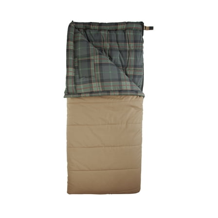 Ozark Trail 15 Degree Cold Weather Rectangle Canvas Sleeping Bag, 84”x36”, Tan