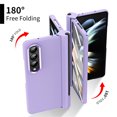 thumbnail image 5 of ELEHOLD for Samsung Galaxy Z Fold 4 2022 7.6 inch Case, Skin-Feeling PC Double Metal Plating Lens Rings Circles Pen Tray Hinge Free Capacitive Shockproof All-inclusive Folding Case for ZFold 4,Purple, 5 of 7
