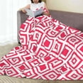 thumbnail image 3 of LNWH Abstract Seamless Geometric Flower Pattern Throw Blanket, Flannel Sofa Blankets for All Seasons, 60"x50", 3 of 8