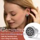 thumbnail image 5 of Pendientes de botón de plata esterlina Silvora Con Runas vikingas Y Circonita Cúbica Negra Pendientes Redondos Hipoalergénicos, 5 of 8
