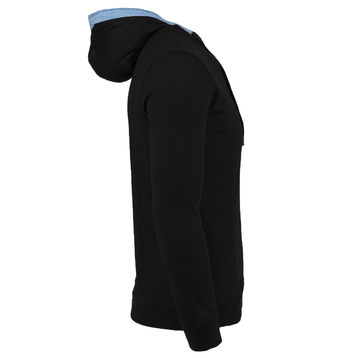 true rock men's waffle knit henley contrast hoodie