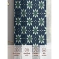 thumbnail image 6 of Dark Blue Flowers Sheer Curtains 45 Inch Length 2 Panels Set Window Treatments, Vintage Rustic Abstract Floral Aesthetic Rod Pocket Semi Curtains for Living Room/Bedroom/Kitchen Décor, 104"W x 45"L, 6 of 7