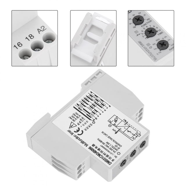 Keyren Time Delay Relay, DC 24V & AC 24-240V Multi-voltage Time Relay Delay OFF Switch With 7 Function Choices