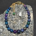 thumbnail image 3 of Ultra Fire Black Opal Plain Round Beaded Bracelets, Natural Gemstone, Healing Crystals and Stone, Birthstone, 0.5 Micron Gold Plated Sterling Silver Jewelry, Premium Gift Women Jewelry, 3 of 3