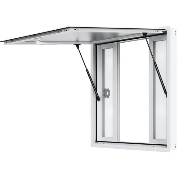 KFFKFF 36"L x 36"W Service Window, Aluminum Alloy Concession Stand Serving Window Food Truck Service Awning