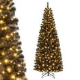 thumbnail image 1 of Patiojoy 7 FT Artificial Halloween Tree Pre-lit Pencil Tree with 818 Branch Tips 350 Warm White LED Lights, 1 of 9