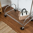 thumbnail image 2 of Honey-Can-Do Rolling Garment Rack with Shelf, Chrome, 2 of 4
