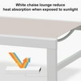 thumbnail image 6 of PURPLE LEAF Outdoor Chaise Lounge Chairs Set of 3, White Aluminum Adjustable Lounge with Wheels, Armrest & Table for Pool，Patio，Deck，Linen, 6 of 9
