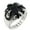 Black, variant on Stainless Steel Big Oval Gemstone Claw Ring Antiqued Personalized Men Biker Band Black Size 9