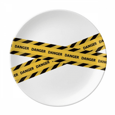 

Logo Danger Warning Plate Decorative Porcelain Salver Tableware Dinner Dish