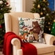 thumbnail image 1 of Festive Christmas Decorative Linen Pillows Cover With Graphic Print Cute Animals 18x18 Inches, 1 of 6