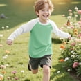 thumbnail image 4 of HVOBTTY T-shirt Décontracté à Manches Longues pour Tout-Petits, Garçons Filles Mode Décontractée Bloc de Couleur Manches Longues Col Rond Ensemble pour 2-15 Ans Vert Menthe, 6 Ans, 4 of 4