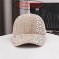 thumbnail image 4 of HuangHuanChen Classic Baseball Cap For Women Men Adjustable Breathable Baseball Cap with Diamond Casual Sports Cap Hat Solid Color Sun Hat Summer New Trendy Light Green One Size, 4 of 6