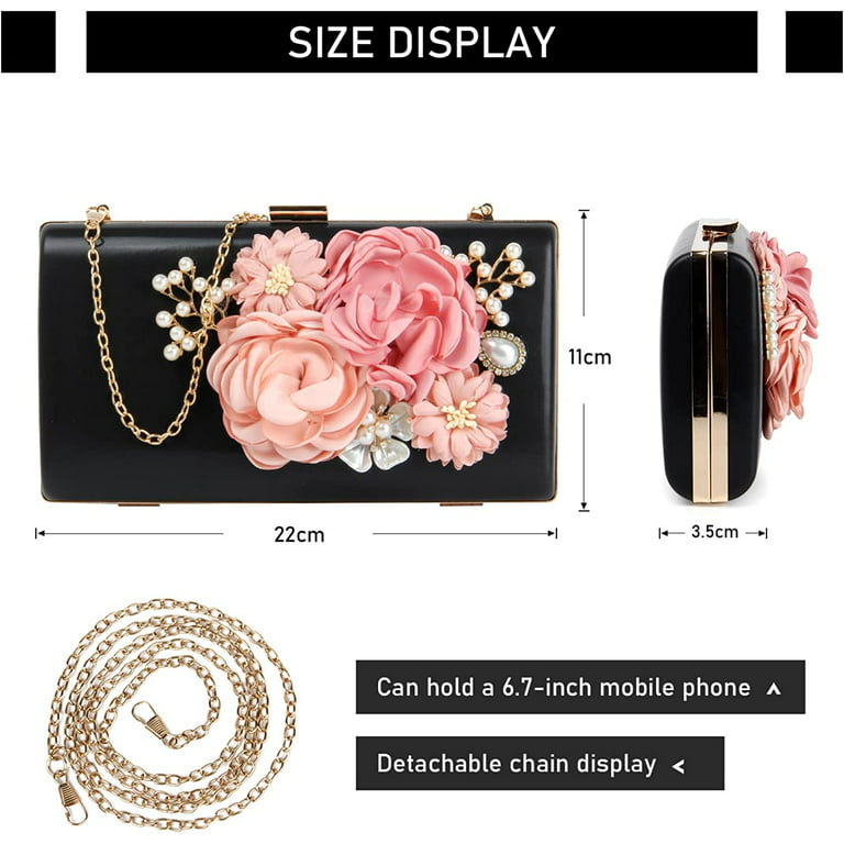 Ladies Evening Bag Pleated Envelope Chain Bag Wedding Party Bridal Purse  Lady Temperament Satin Clutch Clutch Bags Suitable for Girls Party, Wedding,  Party