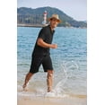 thumbnail image 5 of COOFANDY Men's 2 Pieces Linen Set Casual Henley Shirts Short Sleeve Beach Yoga Shorts Summer Pants Outfits, 5 of 5