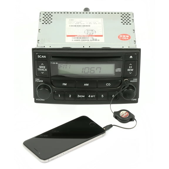 Restored 05-06 Kia Spectra Radio AM FM Single CD Player Upgraded w Aux Input 96150-2F100 (Refurbished)