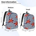 thumbnail image 3 of Naloa Starfish Navy Blue Stripe Canvas Backpack for Men Women Rucksack Casual Travel Daypack College Tote Satchel Bookbag for Teens-Medium, 3 of 7