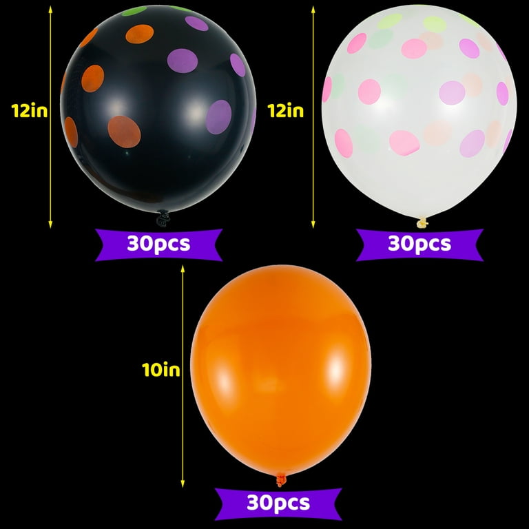 JTNero 90PCS Neon Balloons,12” UV Neon Glow Balloons Reusable Polka Dot  Blacklight Balloons for Birthday Party 