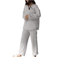 thumbnail image 1 of Posijego Ensemble de Détente Deux Pièces pour Femmes Manches Longues Col Rond Hauts Pantalons Chauds Tenues Unies pour Femmes, 1 of 3