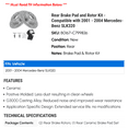 thumbnail image 2 of Rear Brake Pad and Rotor Kit - Compatible with 2001 - 2004 Mercedes-Benz SLK320 2002 2003, 2 of 2