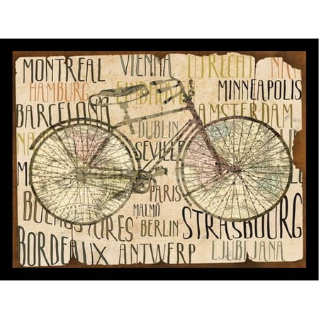 Buy Art For Less '20 Best Biking Cities Poster' by Beth Albert Framed Graphic