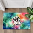 thumbnail image 4 of Funny Watercolor Adorable Pug Peeking Through Torn Paper Effect Doormat Dog Lover Gifts Indoor Outdoor Welcome Mat - 00026, 4 of 5