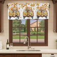 thumbnail image 6 of Squirrel Truck Fall Curtain Valances for Windows, Kitchen Valance Window Treatments Panel 2 Pack, Autumn Floral Botanical Orange Rod Pocket Short Curtains for Bathroom Bedroom 60 x 18 Inch, 6 of 8