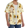 thumbnail image 2 of PAYOHTO Sunflowers Honey Bees Gnomes Mens Hawaiian Casual Short-sleeved Shirt Tropical Summer Beach Button Down Shirts, 2 of 7