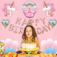 thumbnail image 3 of Ezzo Unicorn Balloon and Banner Birthday Party Decoration Set Pink 18 Pieces, 3 of 5