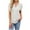 White, variant on Women's Casual Shirts Spring Summer Short Sleeved T-Shirts Solid Color V-Neck Blouses Loose Pleated T-Shirt Daily Basic Pullover Top