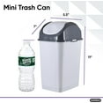 thumbnail image 3 of Superio 1.25 Gal Mini Plastic Trash Can with Swing Top Lid – White Smoke, 3 of 6