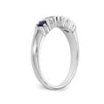 thumbnail image 6 of 14K White Gold Ring Band Wedding Diamond Round Sapphire Blue, Size 5, 6 of 7