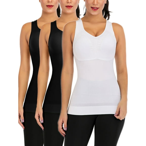 Set of 3 TaLELINTA Tops for Women Undershirts Camis Tops Body Shaper Lightweight Camisole Workout Yoga TaLELINTA Built in Removable Padded Camisoles Tops