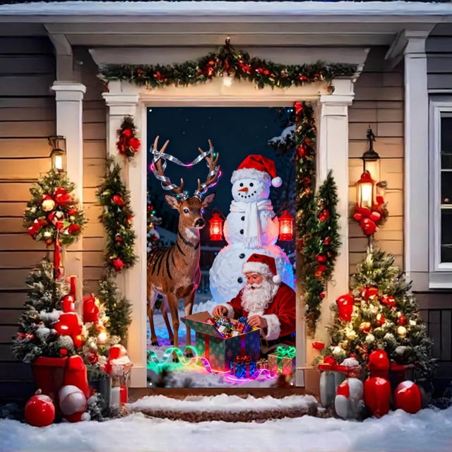 Christmas Door Cover Decoration Christmas Door Cover Door Hanging Party Decoration Door Cover Tapestry