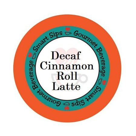 Smart Sips Coffee Decaf Cinnamon Roll Latte Single Serve Cups, 24 Count, Compatible With All Keurig K-cup