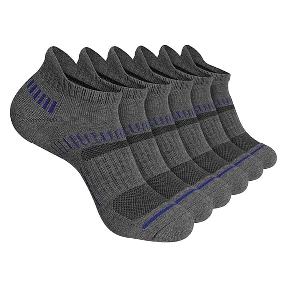 AirLoni 6 Pairs No Show Socks Men Lightweight Stretch Polyester Skin Friendly Casual Athletic Socks All Seasons Daily Travel Beach Outdoor Running Socks Ankle Socks Grey,One Size