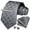 Grey, variant on Mens Plaid Tie Set Classic Woven Necktie with Pocket Square Cufflinks & Tie Clip Wedding