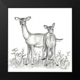 thumbnail image 2 of Wilson, Kelsey 12x12 Black Modern Framed Museum Art Print Titled - Watercolor Pencil Forest X-Deer Family, 2 of 5