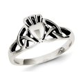 thumbnail image 1 of Bague Claddagh Antique pour Femmes en Argent Sterling, 1 of 4